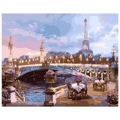 Картина по номерам Цветной "Романтика вечернего Парижа", 40x50 см