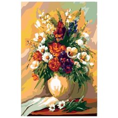 Картина по номерам Живопись по Номерам "Ваза с разноцветными цветами", 40x60 см