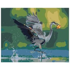 Картина по номерам Живопись по Номерам "Цапля с рыбой", 40x50 см