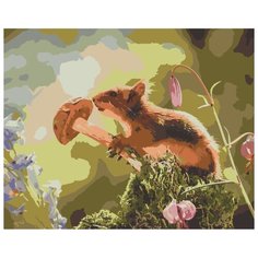 Картина по номерам Живопись по Номерам "Белка с грибом", 40x50 см
