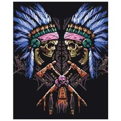 Картина по номерам Живопись по Номерам "Черепа и томагавки", 40x50 см