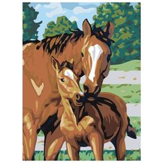 Картина по номерам Живопись по Номерам "Лошадь с жеребёнком", 30x40 см