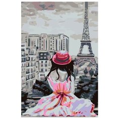 Картина по номерам Живопись по Номерам "Одна в Париже", 40x60 см