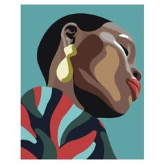 Картина по номерам Живопись по Номерам "Чернокожая девушка с сережкой", 40x50 см