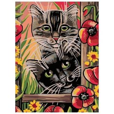 Картина по номерам Живопись по Номерам "Котята в саду", 30x40 см