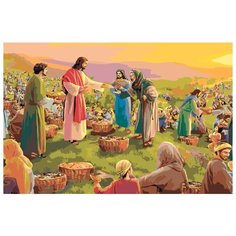 Картина по номерам Живопись по Номерам "Библейский сюжет. Пять хлебов", 40x60 см