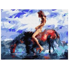 Картина по номерам Цветной "Верхом на коне", 30x40 см