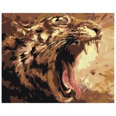 Картина по номерам Живопись по Номерам "Рычащий тигр", 40x50 см