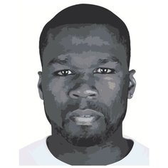 Картина по номерам Живопись по Номерам "50 Cent ч/б", 40x50 см