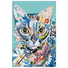 Картина по номерам Живопись по Номерам "Цветочный кот", 40x60 см
