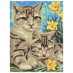 Картина по номерам Живопись по Номерам "Кошка с котенком", 30x40 см