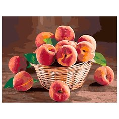 Картина по номерам Живопись по Номерам "Корзина с персиками", 30x40 см