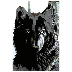 Картина по номерам Живопись по Номерам "Черный волк", 40x60 см
