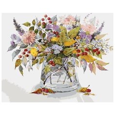 Картина по номерам Цветной (Premium) "Осенний букет 2", 40x50 см
