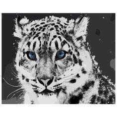Картина по номерам Цветной (Premium) "Голубоглазый барс", 30x40 см