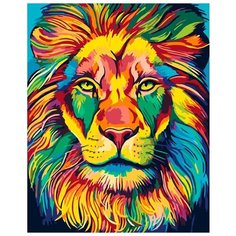 Картина по номерам Живопись по Номерам "Красочный лев", 40x50 см