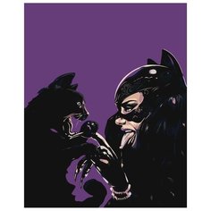 Картина по номерам Живопись по Номерам "Кошка и женщина-кошка", 40x50 см