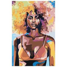 Картина по номерам Живопись по Номерам "Милая африканка", 40x60 см