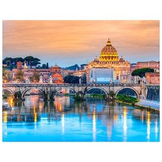 Картина по номерам Цветной (Premium) "Мост Ангелов Рим", 30x40 см