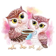 Картина по номерам Цветной (Premium) "Милые совы", 30x40 см