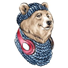 Картина по номерам Цветной (Premium) "Мишка", 30x40 см