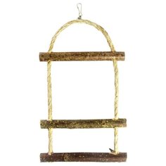 Игрушка для птиц Лесенка из сизали три ступеньки 30х15см, Zoobaloo