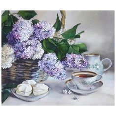 Алмазная вышивка Цветной "Корзина сирени", 50x40