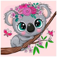 Алмазная мозаика "Маленькая коала", 20x20 см Гранни