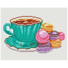 Алмазная мозаика "Кофе и макаруны", 20x25 см Белоснежка