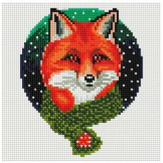 Алмазная мозаика "Дядушка лис", 20x20 см Белоснежка