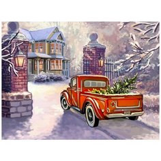 Алмазная мозаика "Приближение Рождества", 30x40 см Алмазное хобби