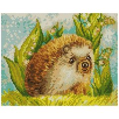 Алмазная мозаика "Ежик в ландышах", 20x25 см Белоснежка