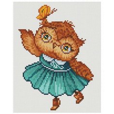 Алмазная мозаика "Совушка с бабочкой", 20x25 см Белоснежка