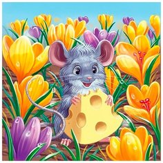 Алмазная мозаика "Полевая мышь", 38x38 см Гранни
