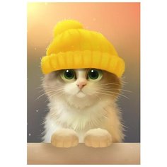 Алмазная мозаика "Милый котик", 19x27 см Гранни