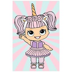 Алмазная мозаика "Малышка-единорожек", 20x30 см Цветной