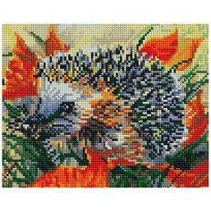 Алмазная мозаика "Ежик в осеннем лесу", 20x25 см Белоснежка