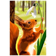 Алмазная мозаика "Белка-игрунья", 20x30 см Алмазное хобби