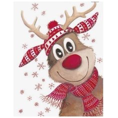 Алмазная мозаика "Веселый олень", 20x30 см Цветной