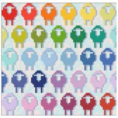 Алмазная мозаика "Радужные овечки", 20x20 см Яркие Грани
