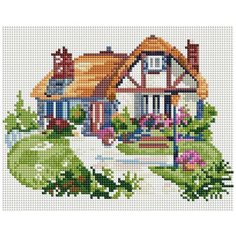 Алмазная мозаика "Домик на полянке", 20x25 см Белоснежка