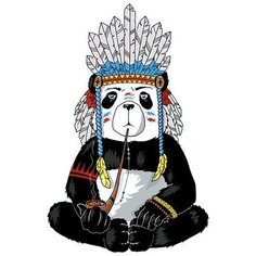 Алмазная мозаика "Хиппи панда", 27x38 см Гранни