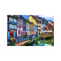 Алмазная мозаика "Яркие домики" Рыжий кот