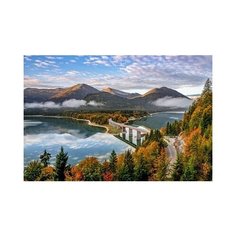 Алмазная мозаика "Красивое озеро в горах" Рыжий кот