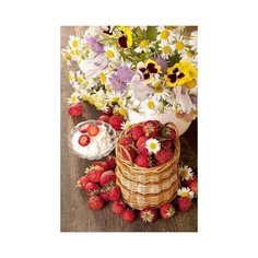 Алмазная мозаика "Цветы и ягоды" Рыжий кот