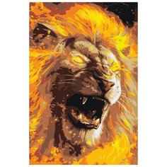 Картина по номерам «Лев в ярости», 40x60 см, Живопись по Номерам