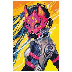 Картина по номерам «Красочная леди-кошка», 40x60 см, Живопись по Номерам