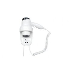 Настенный фен Nofer HOTELline белый с розеткой 1800-2200 W