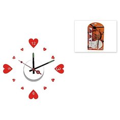 Часы настенные с декоративной наклейкой "Сердечки", 10x10x3 см ENS