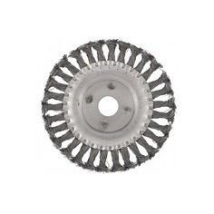 Щетка для УШМ Сибртех "746347", 150 мм, посадка 22,2 мм, плоская, крученая металлическая проволока